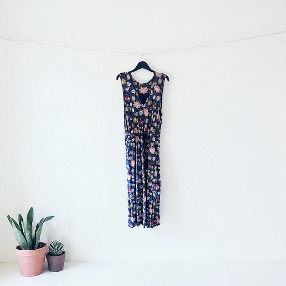 Lucky Brand Floral Maxi Dress - Navy and Pink - Picture 1 of 3